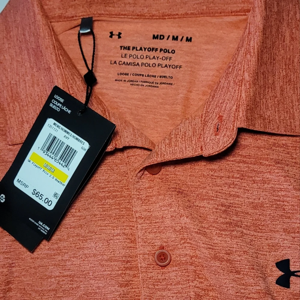 Under Armour Men's Polo Shirt - Heathered Orange - Picture 7 of 7